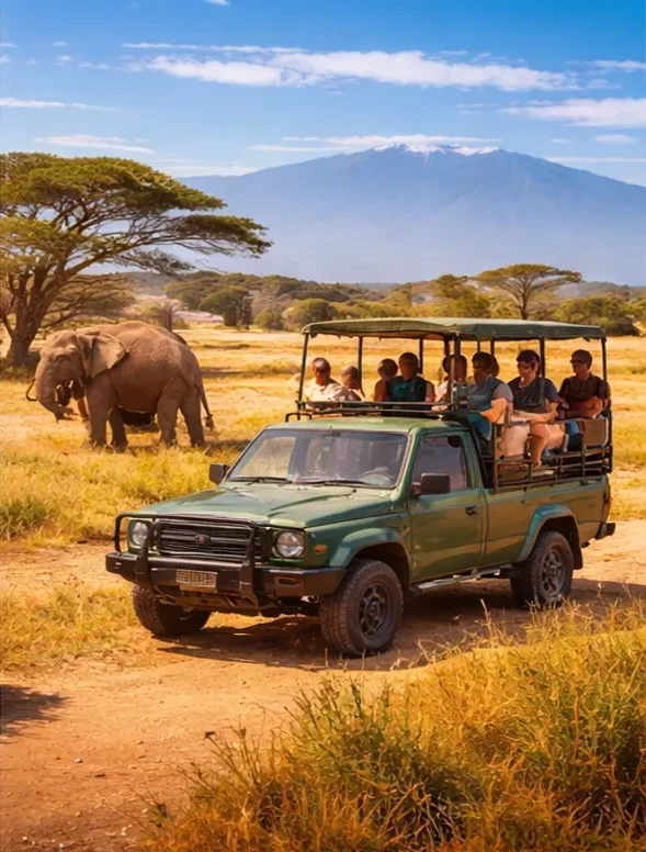 Safari experience near Cape Town with elephants and wildlife