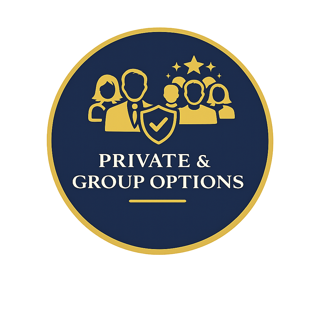 Private and group tour options icon representing flexible travel experiences in Cape Town South Africa